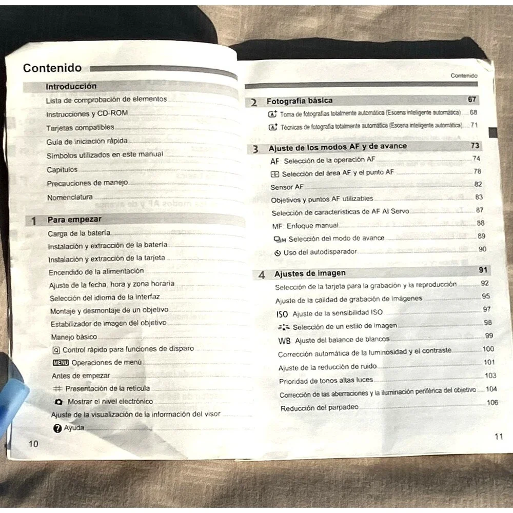 Basic Instruction Manual Canon EOS 7D Mark II SPANISH Camera Genuine Pocket